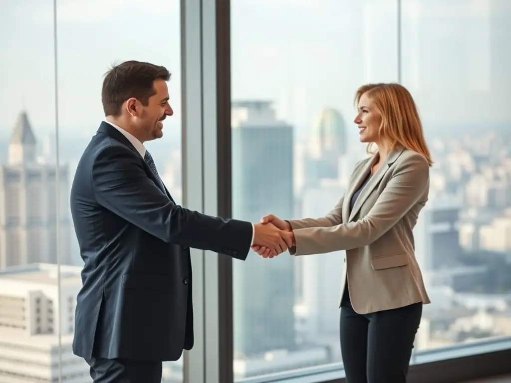 A businessman is shaking hands with a Job360 representative in front of a luxury car, symbolizing a profitable vehicle deal facilitated by Job360.